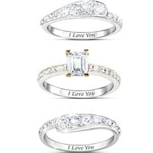 3pcs Ring Set  Unisex 925 Sterling Silver plated